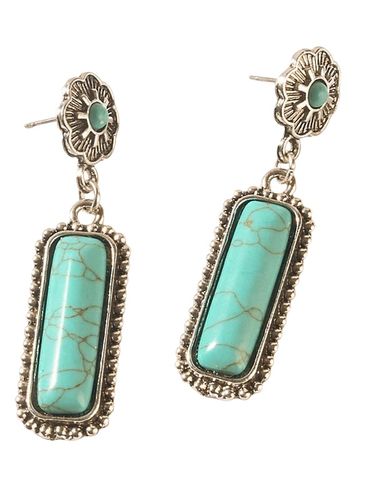 Myra Sundown Relic Turquoise Stone Earrings S-13443