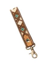 Myra Moonflower Handtooled Leather Keyfob S-14019-23