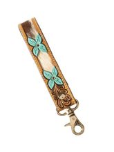Myra Moonflower Handtooled Leather Keyfob S-14019-23