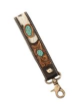 Myra Moonflower Handtooled Leather Keyfob S-14019-23