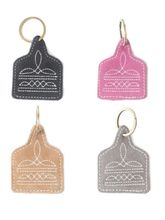 Myra Saddle Mark Embroidered Leather Key Fob S-13673