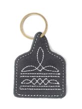 Myra Saddle Mark Embroidered Leather Key Fob S-13673