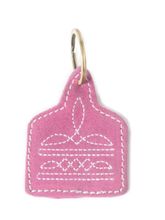 Myra Saddle Mark Embroidered Leather Key Fob S-13673