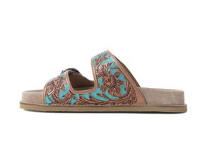 Myra Meadow Sky Leather Sandals S-14069