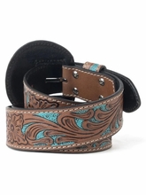 Myra Bag Western Wreath Leather Belt Bronco Sky S-13360
