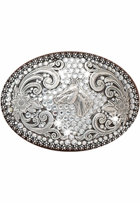 Nocona Ladies Buckle - Horse Head and Rhinestones