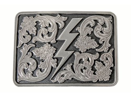 Nocona Rectangle Lightning Bolt ACC Buckle 37950