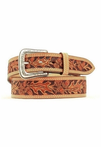 Nocona Men's Hand Tooled Oak Leaf Belt N2497048