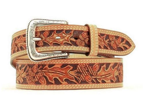 Nocona Men's Hand Tooled Oak Leaf Belt N2497048