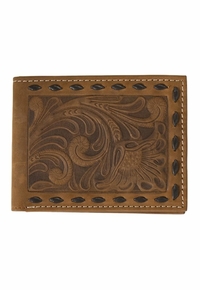 Nocona Mens Floral Embossed Bi-Fold Wallet N5415502