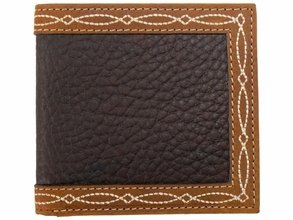 Nocona Mens Large Bifold Boot Stitched Brown Wallet N500049902