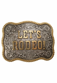Nocona Mens Lets Rodeo Rectangle Belt Buckle 37956