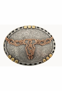 Nocona Oval Longhorn Multi ACC Buckle 37949