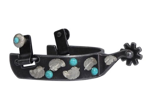 Professionals Choice Feather Turquoise Spurs PCSP-1001