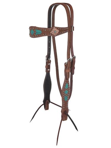 Reinsman Turquoise and Rawhide Browband Headstall 8366Q