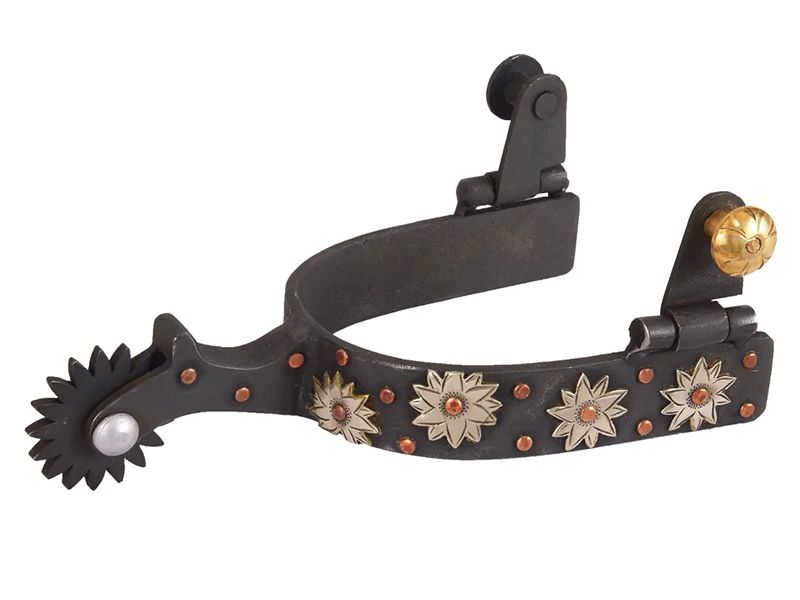 Showman Ladies Black Steel Bumper Spurs - Western Spurs With Two Rowels For Horseback Riding