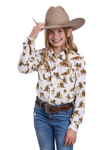 Roper Girls Barrel Racers Long Sleeve Shirt 0590-2058