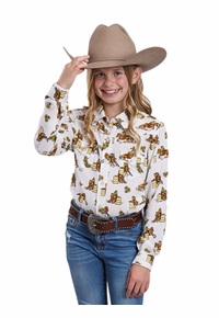 Roper Girls Barrel Racers Long Sleeve Shirt 0590-2058