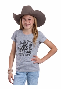 Roper Girls Heather Grey Jersey Knit Tee 0513-2089