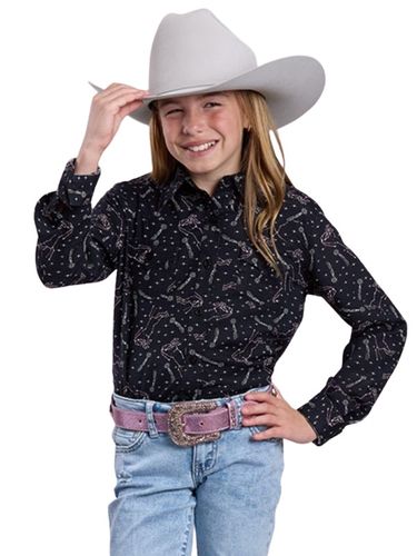 Girls Roper Constellation Print Western Blouse 0590-2054