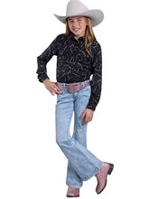 Girls Roper Constellation Print Western Blouse 0590-2054
