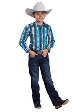 Roper Boys Blue Stripe Shirt 0485-0201