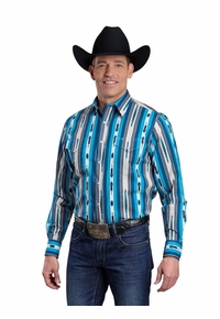 Roper Mens Deadstock Stripe Long Sleeve Shirt 0485-0201