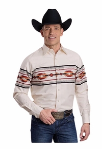 Roper Mens Long Sleeve Aztec Shirt 0431-0214