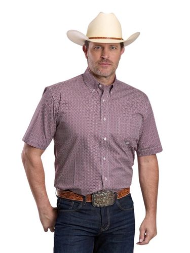 Roper Mens Tile Foulard Short Sleeve Shirt 0326-2032