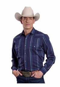 Roper Navy Stripe Snap Shirt 0044-0266