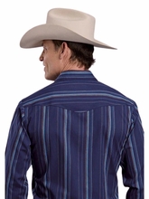 Roper Navy Stripe Snap Shirt 0044-0266