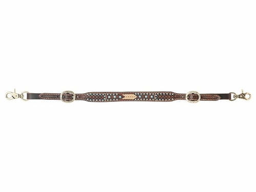 Rafter T Turquoise Stone Basket Stamp Wither Strap AC243