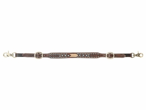Rafter T Turquoise Stone Basket Stamp Wither Strap AC243