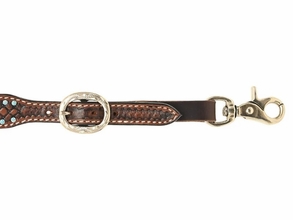 Rafter T Turquoise Stone Basket Stamp Wither Strap AC243