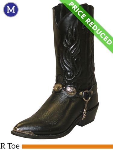 9.5D Men's Sage Black Concho Bracelet Western Boots 3033, CLEARANCE
