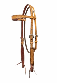 Scott Thomas Brow Band Stamped Antique Headstall HBB300