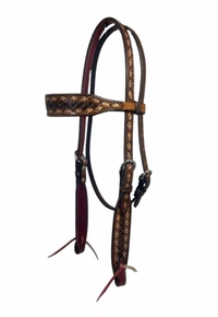 Scott Thomas Browband Wifi Diamond Border Vintage Headstall HBB350