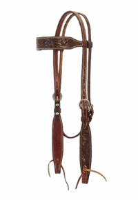 Scott Thomas Browband Chocolate Oak Tooling Headstall HBB805