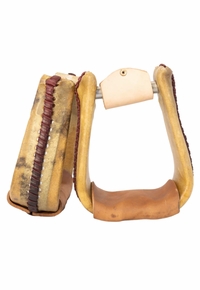 Scott Thomas Deep Roper 3inch Rawhide Covered Stirrups STIR325