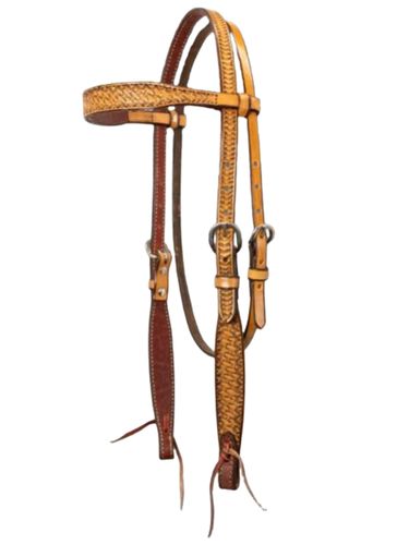 Scott Thomas Brow Band Stamped Antique Headstall HBB300