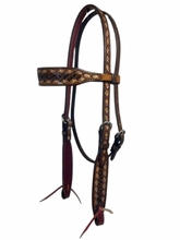 Scott Thomas Browband Wifi Diamond Border Vintage Headstall HBB350