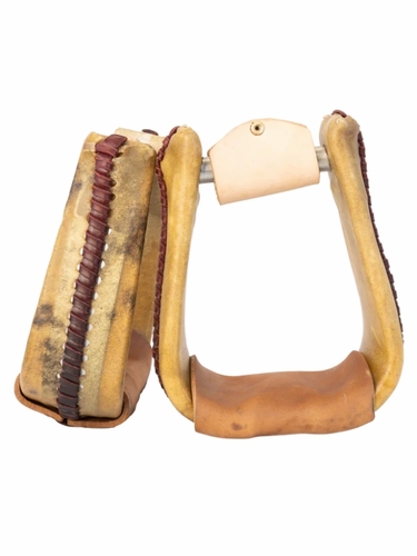 Scott Thomas Deep Roper 3inch Rawhide Covered Stirrups STIR325