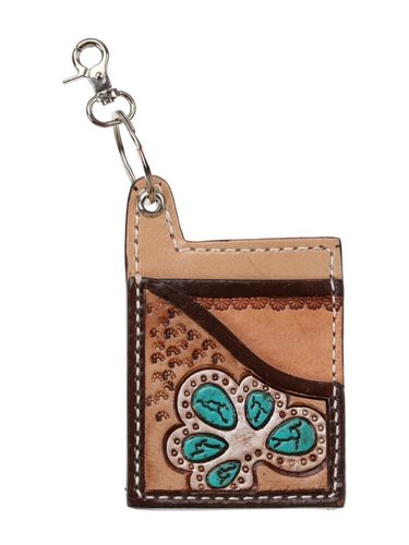 Shiloh Showman Turquoise Gem Card Holder Key Chain 178783