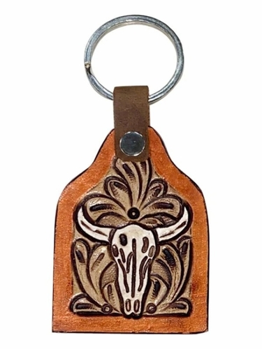 Shiloh Cow Tag Skull Keychain 177928