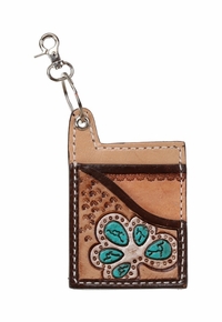 Shiloh Showman Turquoise Gem Card Holder Key Chain 178783