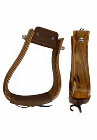 Showman Mahogany Angled Flat Bottom Stirrups EWS-1008