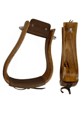 Showman Mahogany Angled Flat Bottom Stirrups EWS-1008