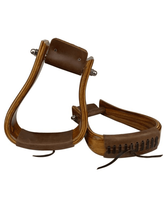 Showman Mahogany Angled Flat Bottom Stirrups EWS-1008