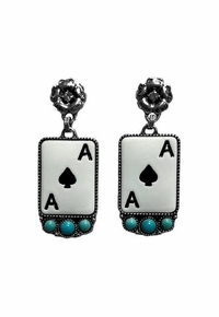 Silver Strike Ladies Earrings Ace Card D460019762