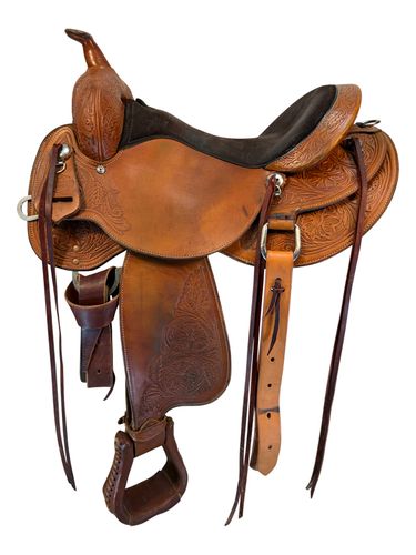 HOLD 2026/04/14j  16 Inch Used Circle Y High Horse Oyster Creek Trail Saddle X Wide Tree 6808